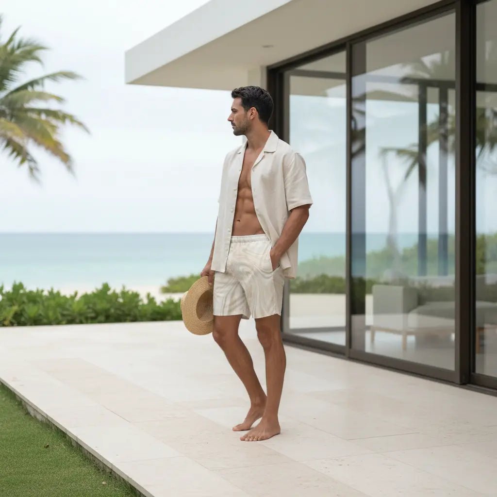 Herren Badeshorts | Coconut Swirl | Recycelt | Christine Wagner - Christine Wagner Studio