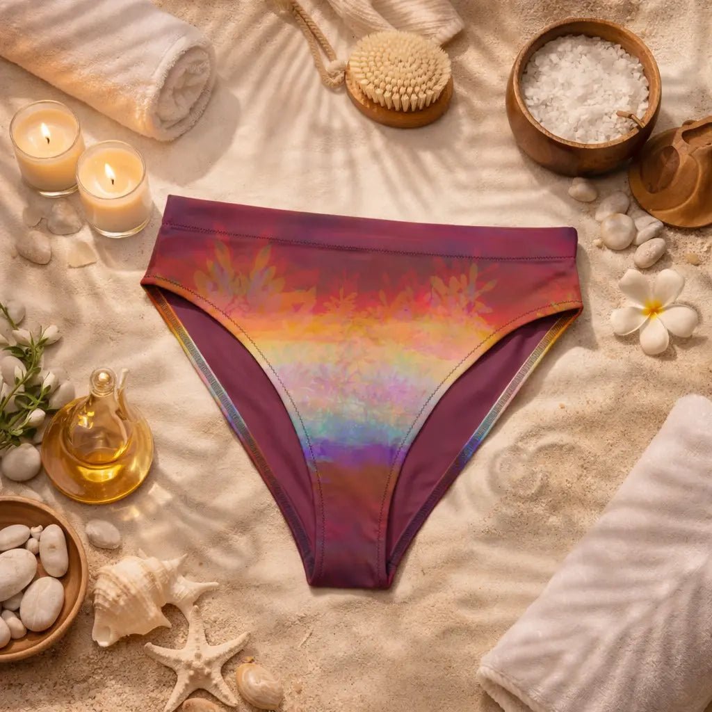High - Waist Bikinihose | Aurora Bloom – Recycelt | Christine Wagner - Bikini - Christine Wagner Studio