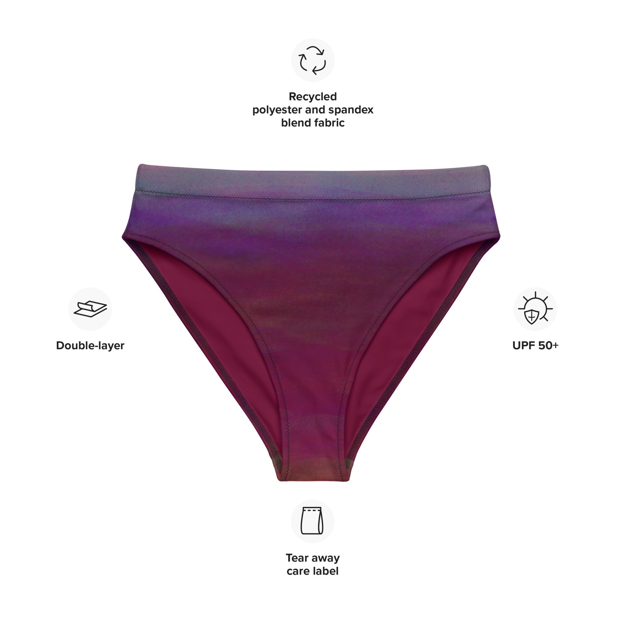 High - Waist Bikinihose | Aurora Night – Recycelt | Christine Wagner - Bikini - Christine Wagner Studio