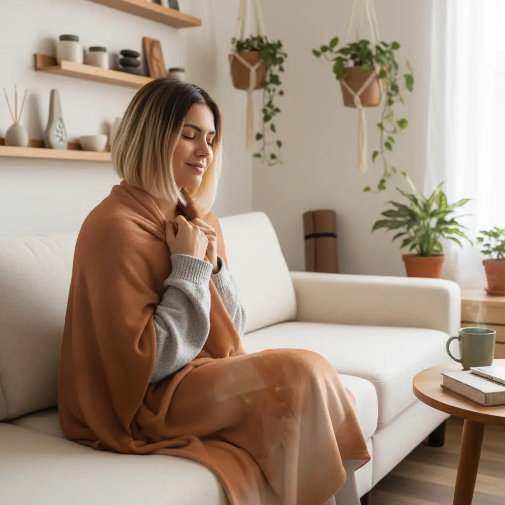 Kuscheldecke | Chai Latte | Christine Wagner - Decke - Christine Wagner Studio
