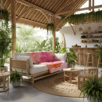 Kuscheldecke | Pink Lotus | Christine Wagner - Christine Wagner Studio