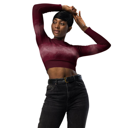 Langarm Crop Top | Cherry Bordeaux | Recycelt | Christine Wagner - Active Wear - Christine Wagner Studio