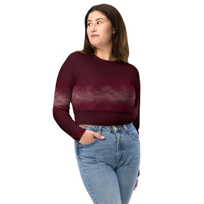Langarm Crop Top | Cherry Bordeaux | Recycelt | Christine Wagner - Active Wear - Christine Wagner Studio