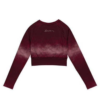 Langarm Crop Top | Cherry Bordeaux | Recycelt | Christine Wagner - Active Wear - Christine Wagner Studio