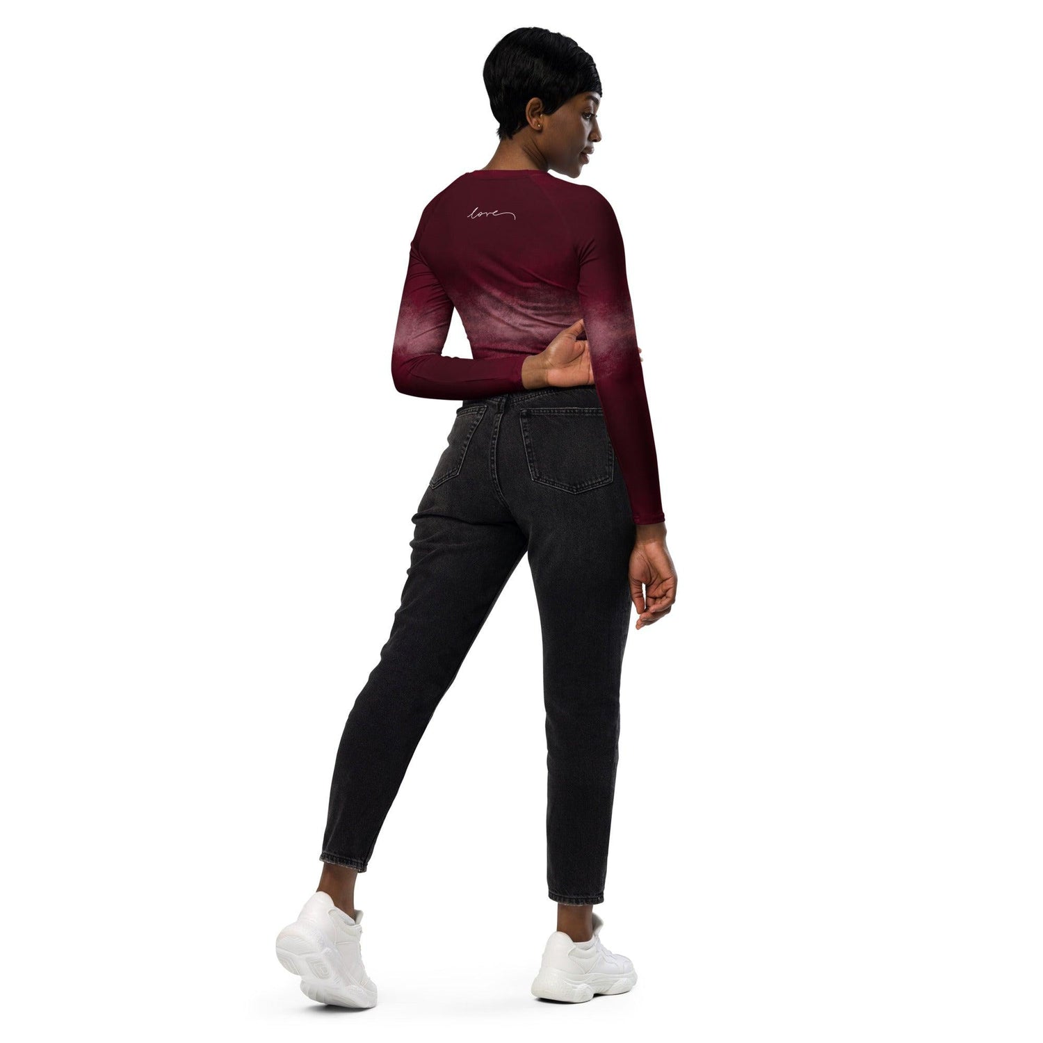 Langarm Crop Top | Cherry Bordeaux | Recycelt | Christine Wagner - Active Wear - Christine Wagner Studio