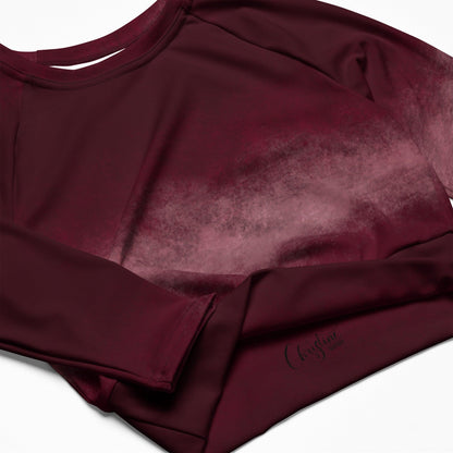 Langarm Crop Top | Cherry Bordeaux | Recycelt | Christine Wagner - Active Wear - Christine Wagner Studio