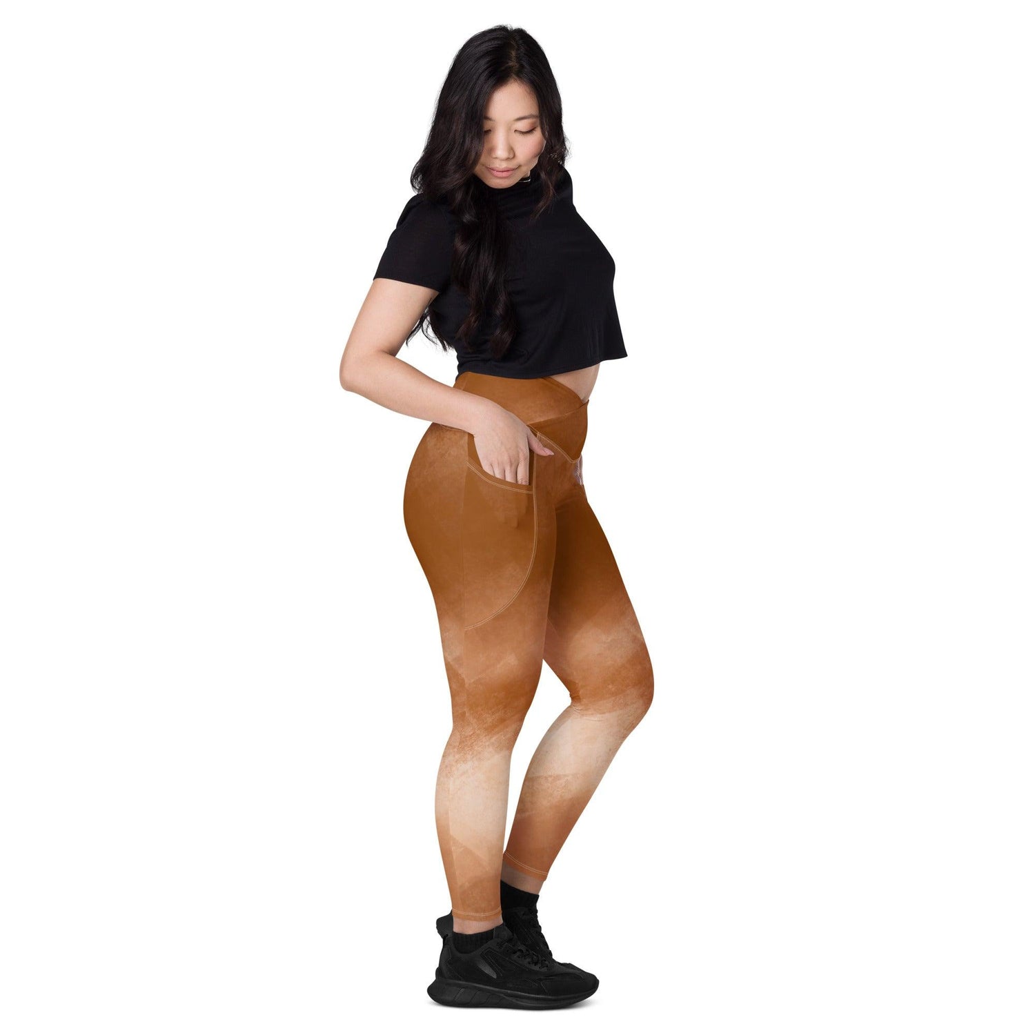 Leggings Crossover mit Taschen | Chai Latte | Recycelt | Christine Wagner - Active Wear - Christine Wagner Studio