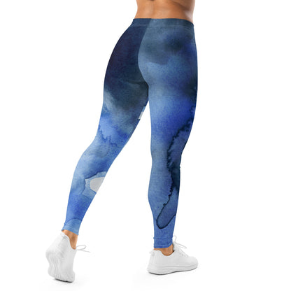 Leggings Mid - Waist | Deeper Into the Blue - Active Wear - Christine Wagner Studio