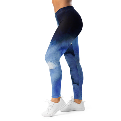Leggings Mid - Waist | Deeper Into the Blue - Active Wear - Christine Wagner Studio