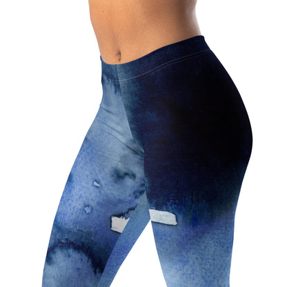 Leggings Mid - Waist | Deeper Into the Blue - Active Wear - Christine Wagner Studio