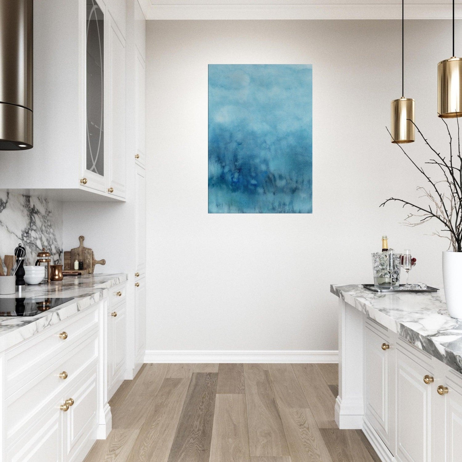 Play of Clouds &amp; Rain Aquarell | Leinwandbild | Christine Wagner - Leinwandbild - Christine Wagner Studio