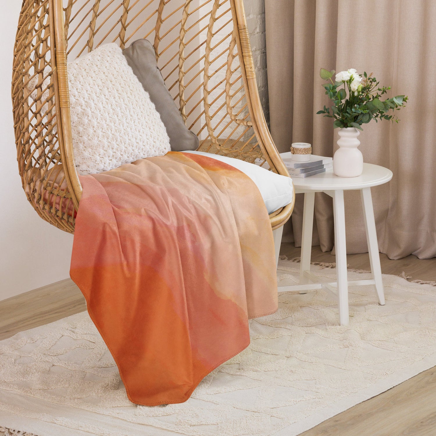 Sherpa Decke mit Fell | Harmony | Christine Wagner | - Decke - Christine Wagner Studio