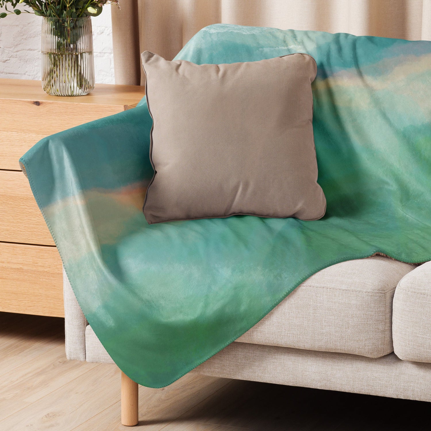 Sherpa Decke mit Kuschelfell |By the Sea | Christine Wagner - Christine Wagner Studio