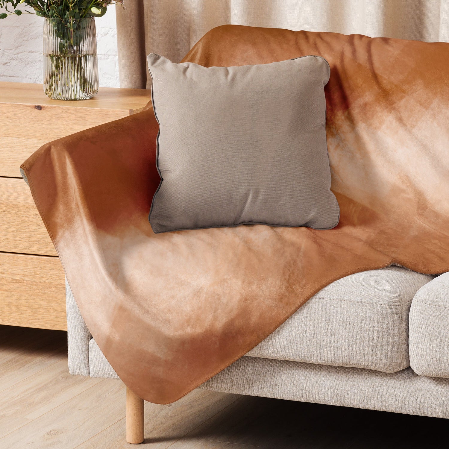 Sherpa Decke mit Kuschelfell | Chai Latte | Christine Wagner - Decke - Christine Wagner Studio