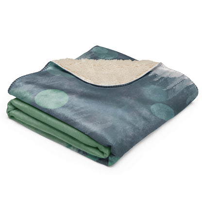 Sherpa Decke mit Kuschelfell | Misty Forest | Christine Wagner - Decke - Christine Wagner Studio