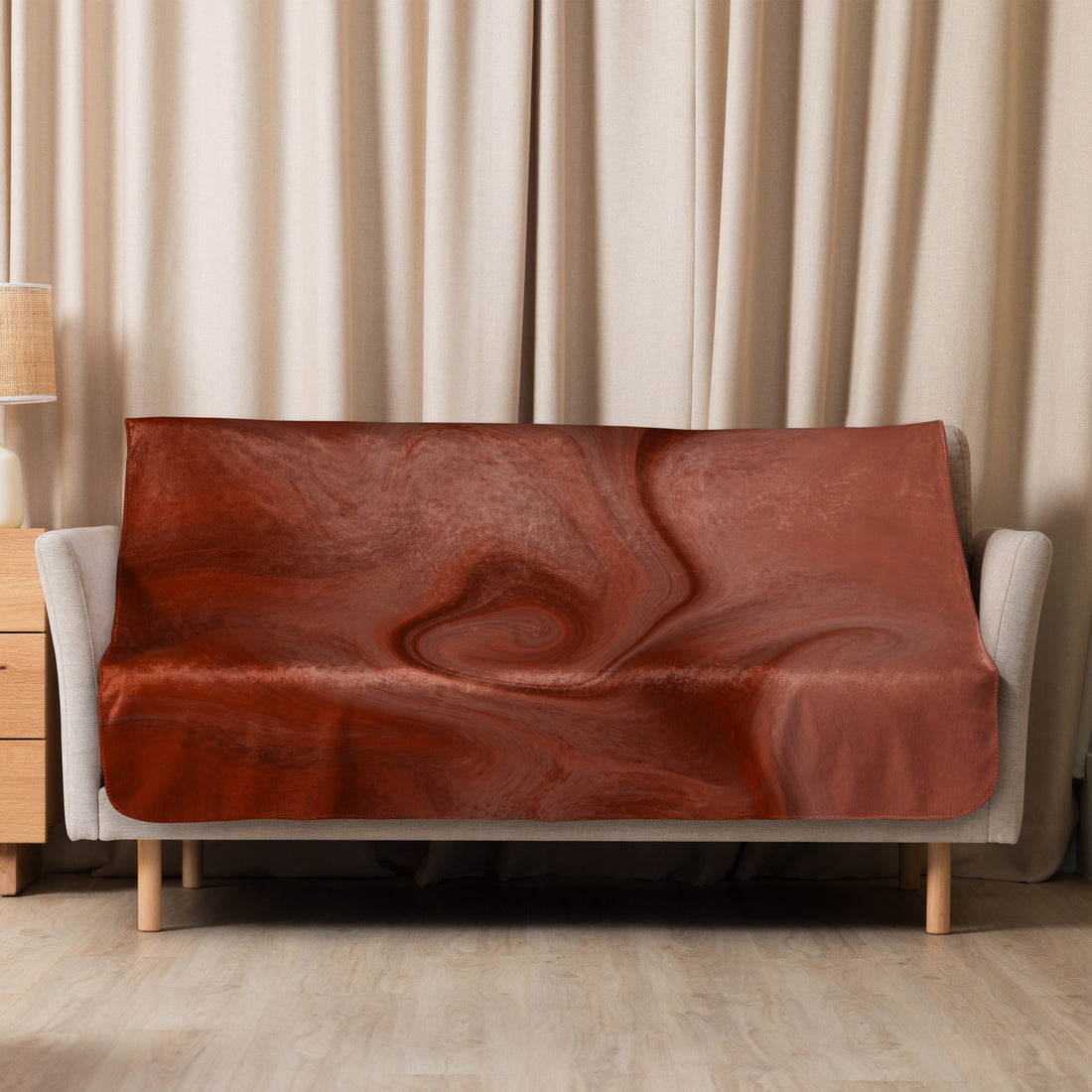 Sherpa Decke mit Kuschelfell | Mocha Mousse | Christine Wagner - Decke - Christine Wagner Studio
