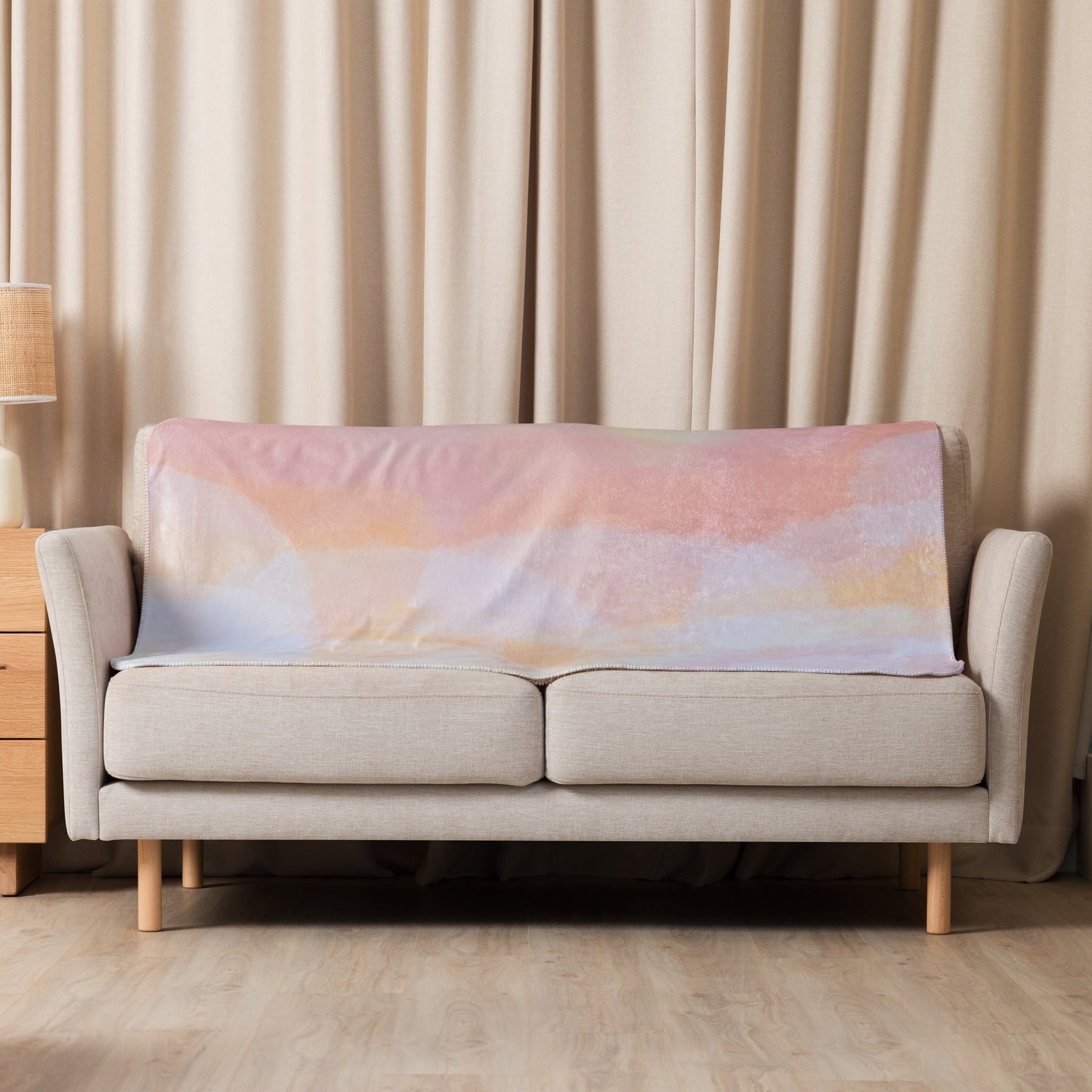 Sherpa Decke mit Kuschelfell | Peach Dreams | Christine Wagner - Christine Wagner Studio