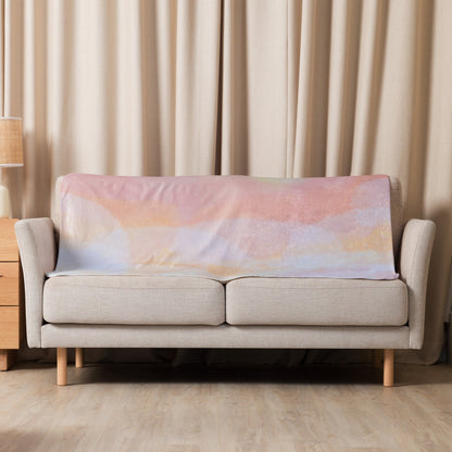 Sherpa Decke mit Kuschelfell | Peach Dreams | Christine Wagner - Christine Wagner Studio