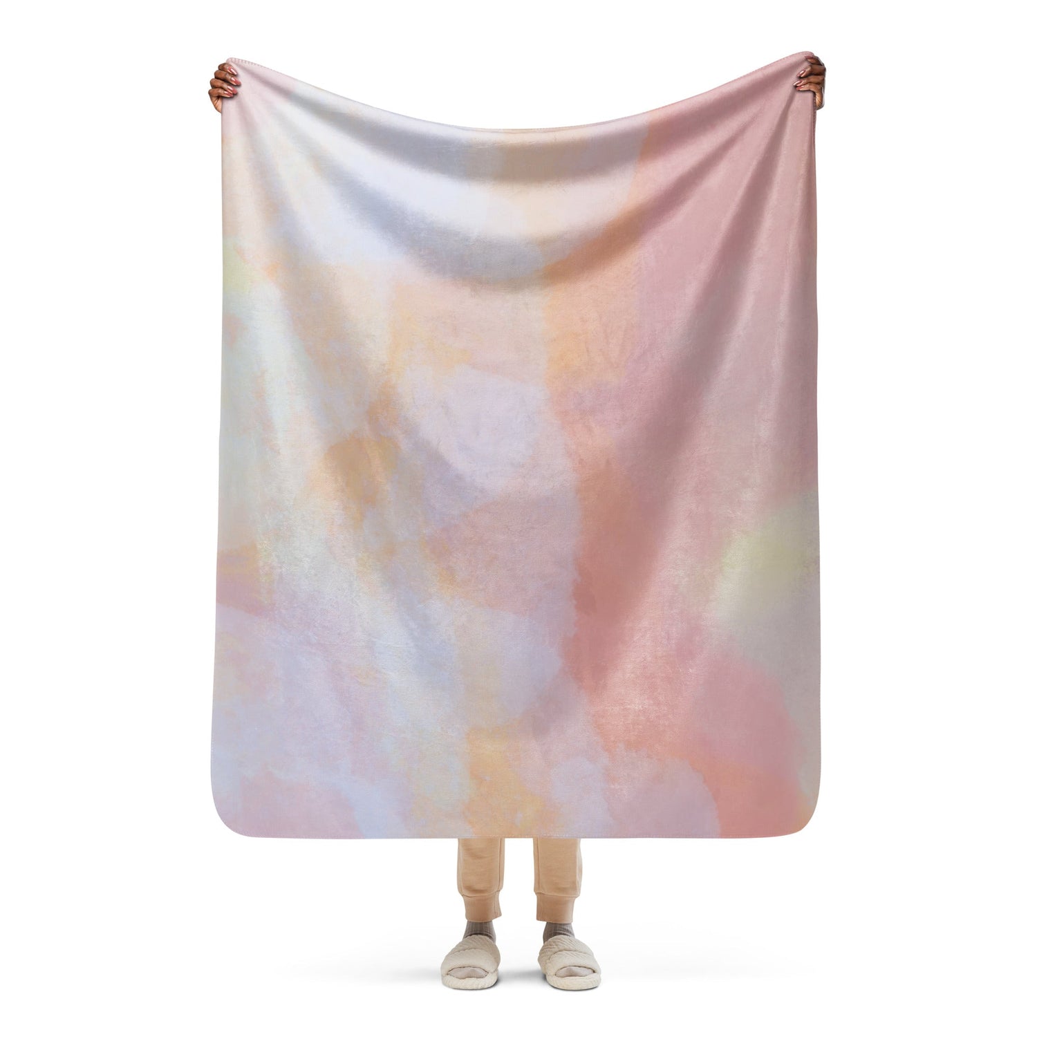 Sherpa Decke mit Kuschelfell | Peach Dreams | Christine Wagner - Christine Wagner Studio