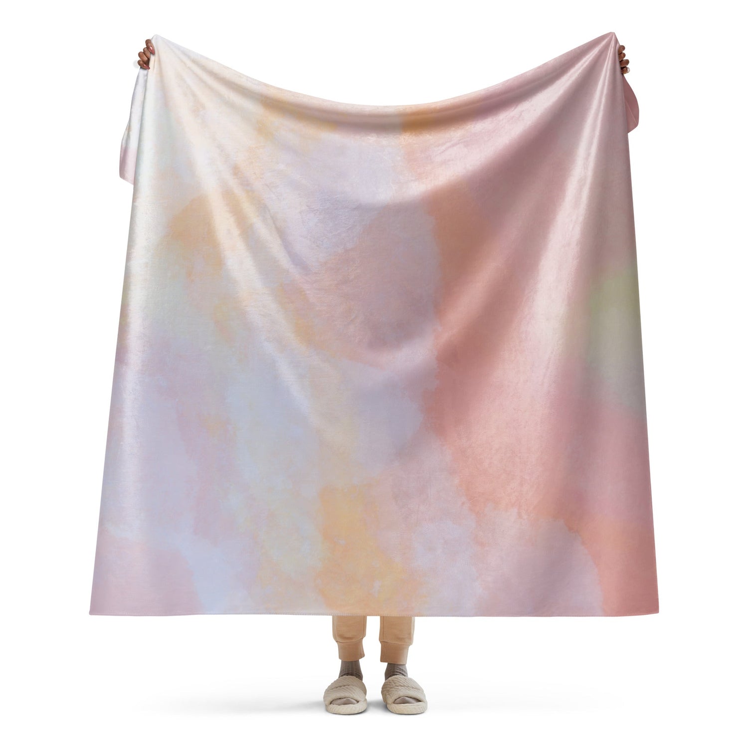 Sherpa Decke mit Kuschelfell | Peach Dreams | Christine Wagner - Christine Wagner Studio