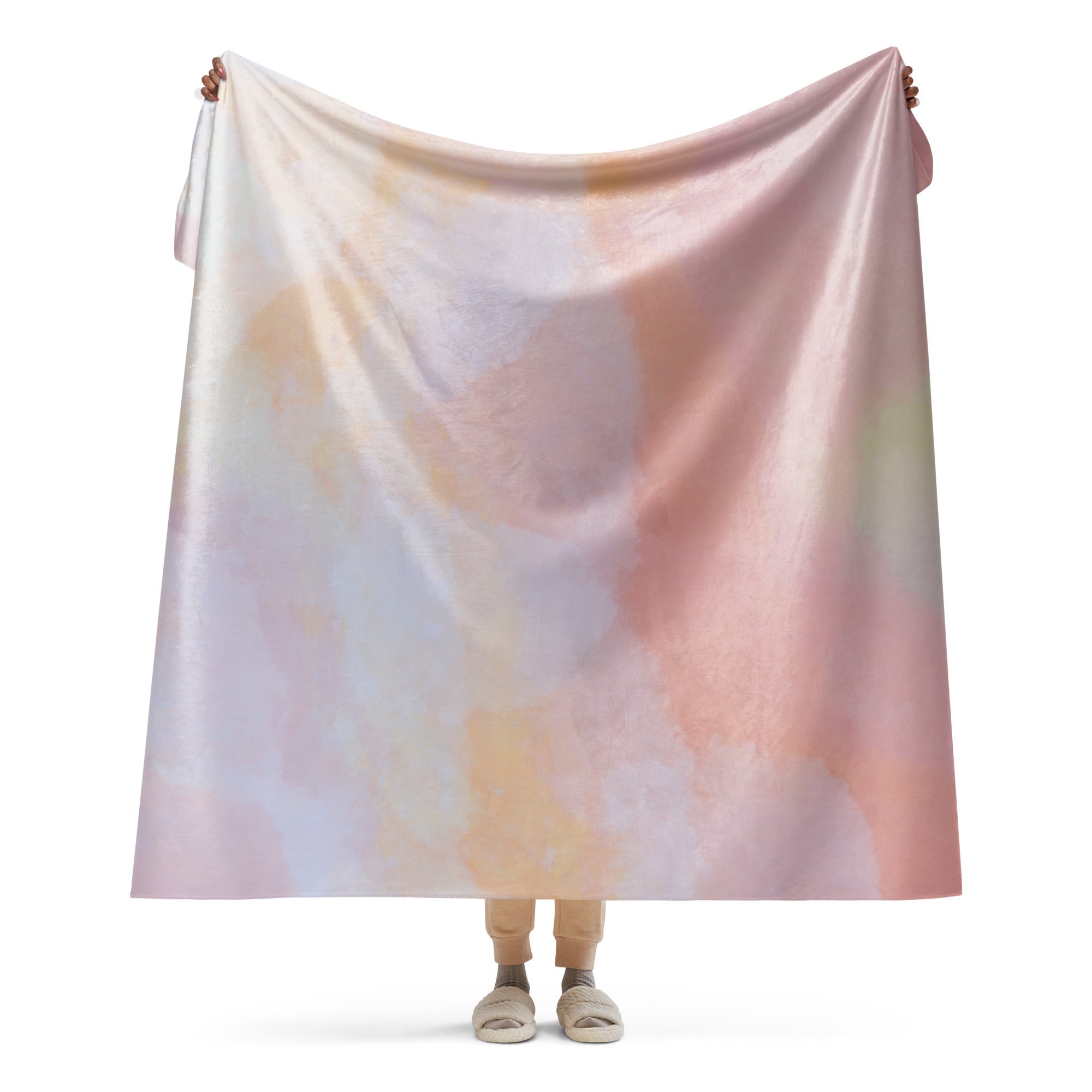 Sherpa Decke mit Kuschelfell | Peach Dreams | Christine Wagner - Christine Wagner Studio