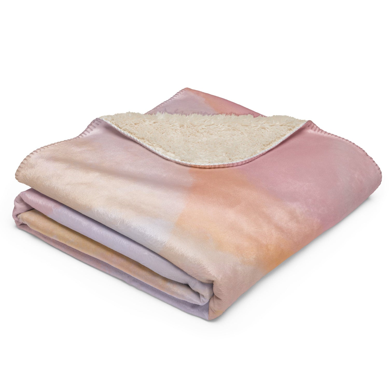 Sherpa Decke mit Kuschelfell | Peach Dreams | Christine Wagner - Christine Wagner Studio