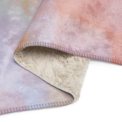 Sherpa Decke mit Kuschelfell | Peach Dreams | Christine Wagner - Christine Wagner Studio