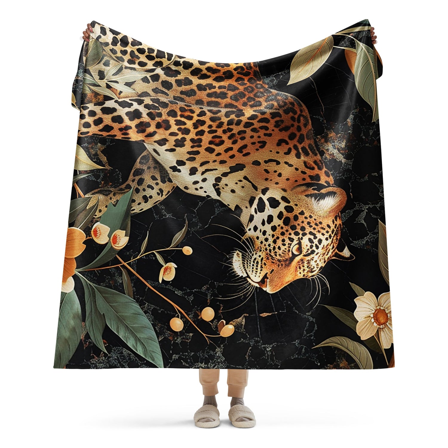 Sherpa Decke mit Kuschelfell | Wild Leopard | Christine Wagner - Christine Wagner Studio