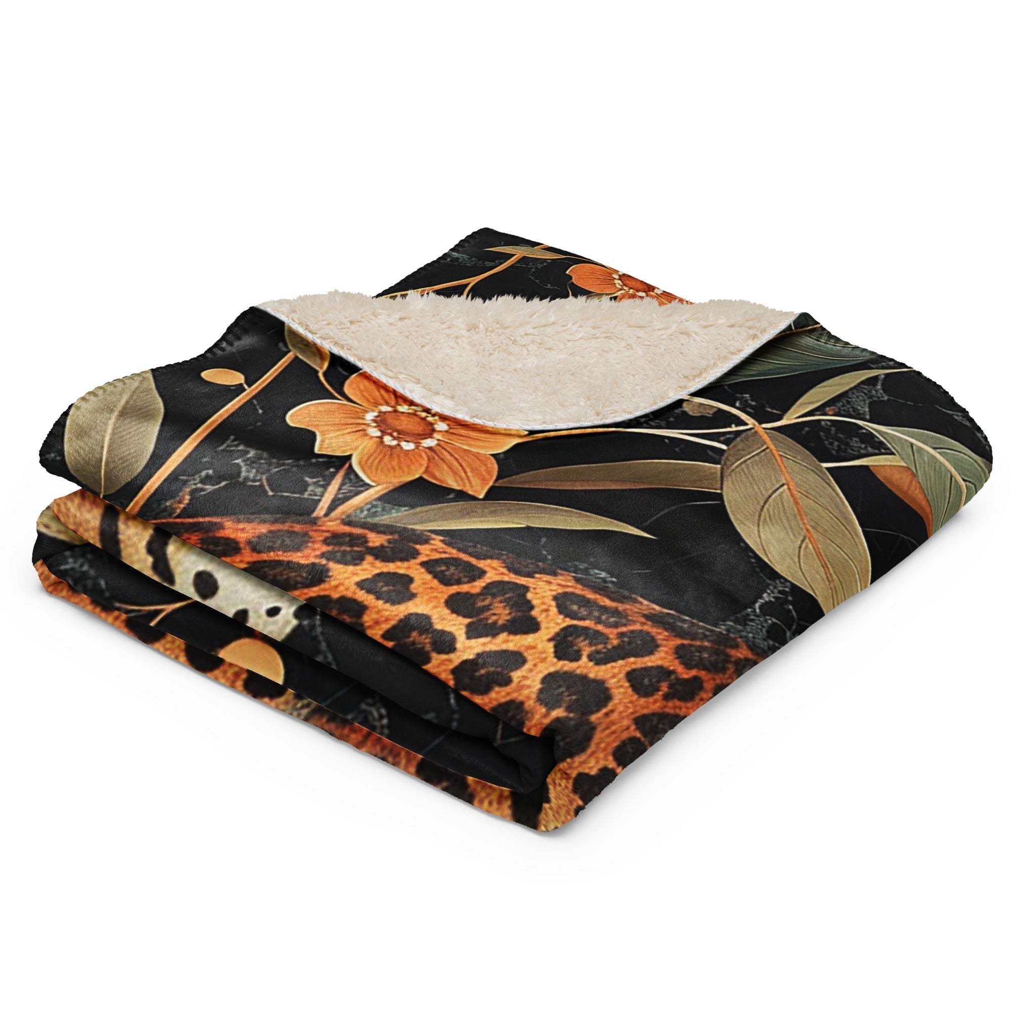 Sherpa Decke mit Kuschelfell | Wild Leopard | Christine Wagner - Christine Wagner Studio