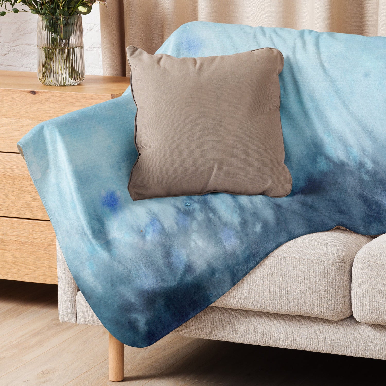 Sherpa Decke mit Kuschelfell | Zen Vibes | Christine Wagner - Decke - Christine Wagner Studio