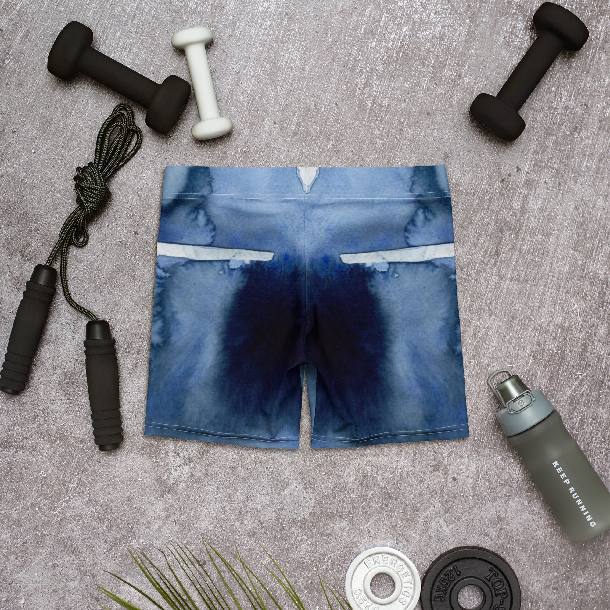 Shorts Mid - Waist | Deeper Into the Blue - Active Wear - Christine Wagner Studio