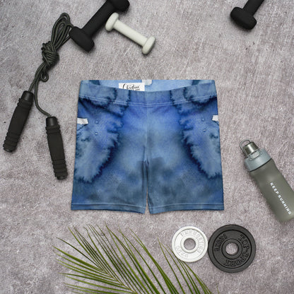Shorts Mid - Waist | Deeper Into the Blue - Active Wear - Christine Wagner Studio