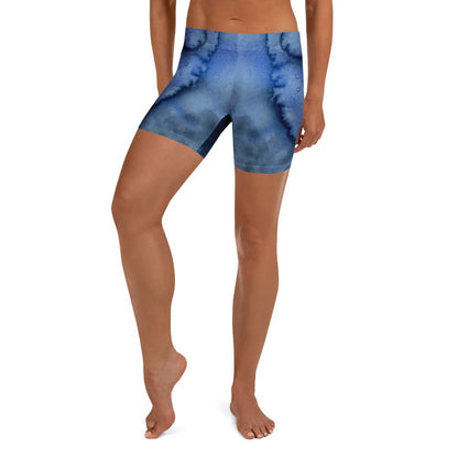 Shorts Mid - Waist | Deeper Into the Blue - Active Wear - Christine Wagner Studio