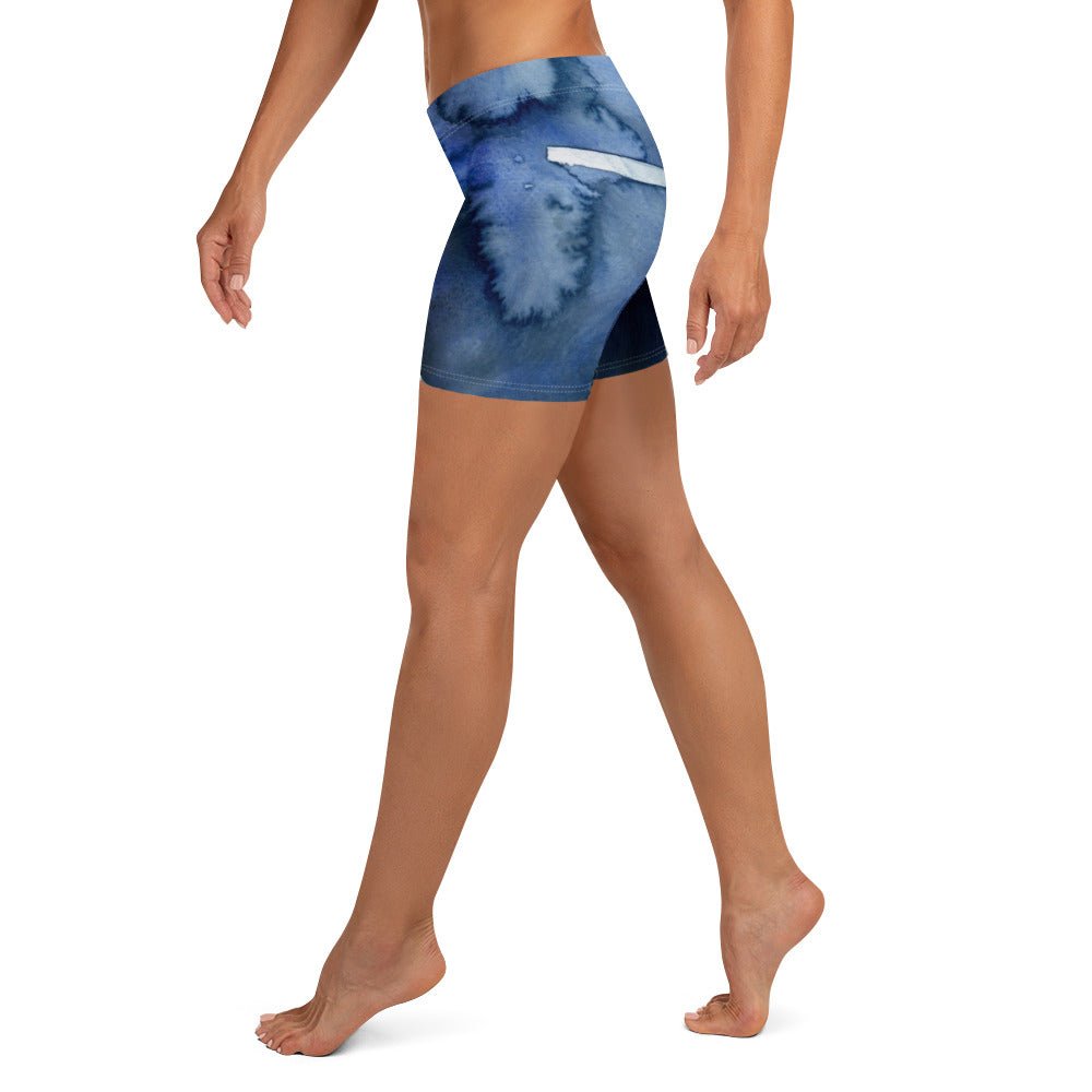 Shorts Mid - Waist | Deeper Into the Blue - Active Wear - Christine Wagner Studio