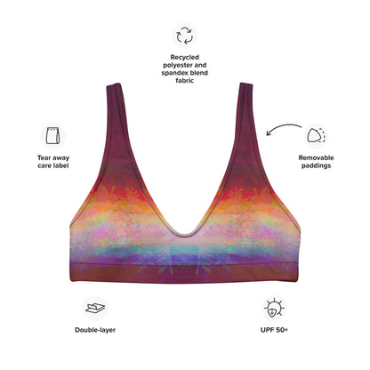 Sporty Bikini - Top | Aurora Bloom – Recycelt | Christine Wagner - Bikini - Christine Wagner Studio