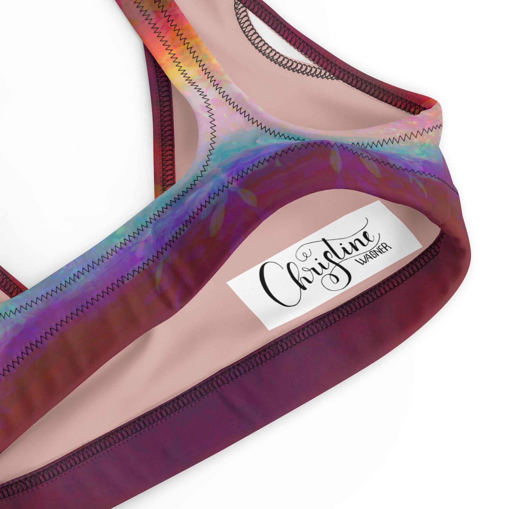 Sporty Bikini - Top | Aurora Bloom – Recycelt | Christine Wagner - Bikini - Christine Wagner Studio