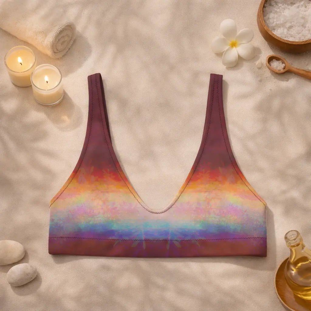 Sporty Bikini - Top | Aurora Bloom – Recycelt | Christine Wagner - Bikini - Christine Wagner Studio