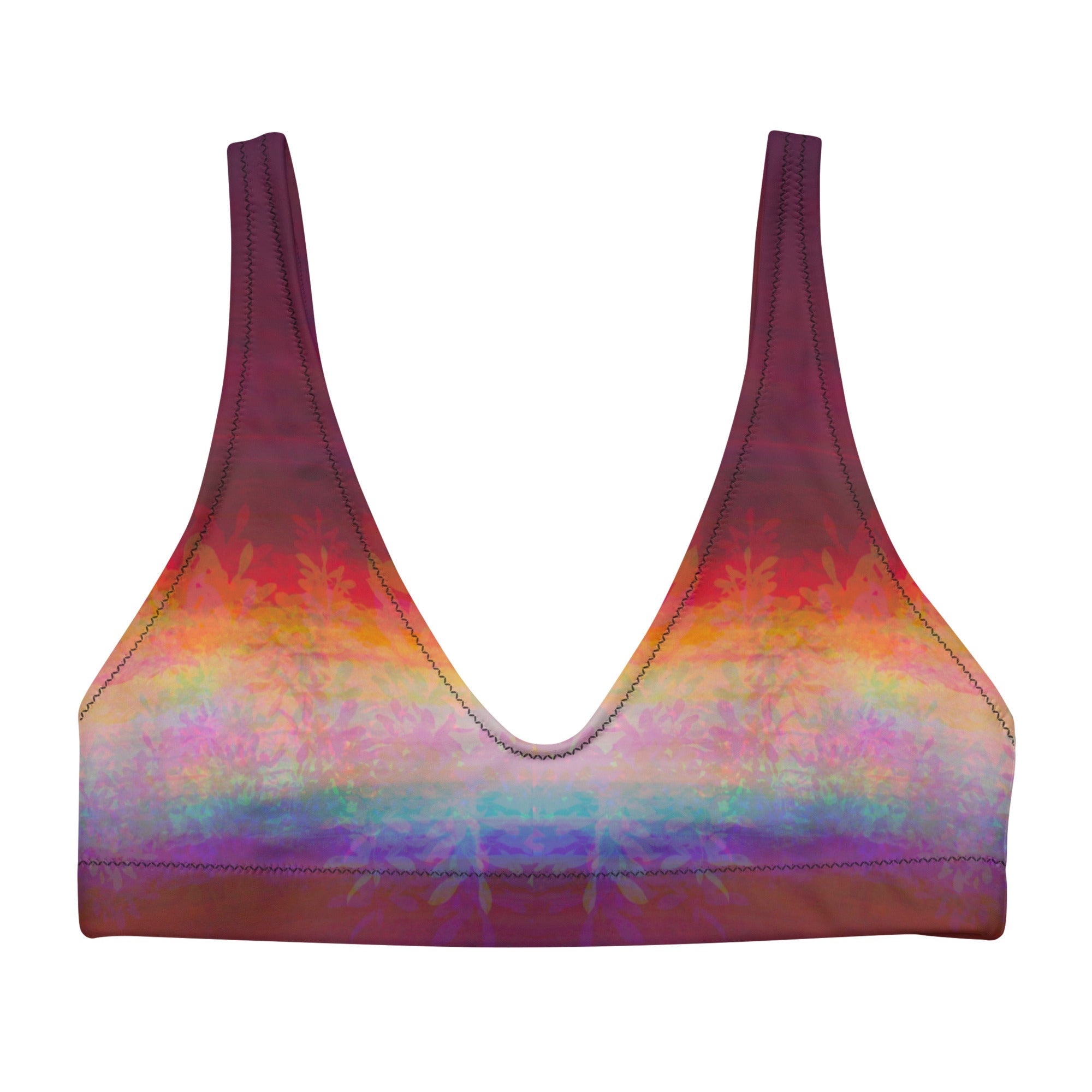 Sporty Bikini - Top | Aurora Bloom – Recycelt | Christine Wagner - Bikini - Christine Wagner Studio