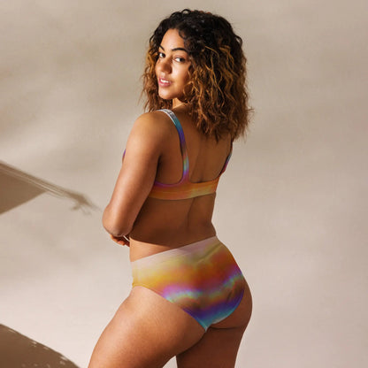 Sporty Bikini - Top | Aurora Sand – Recycelt | Christine Wagner - Bikini - Christine Wagner Studio