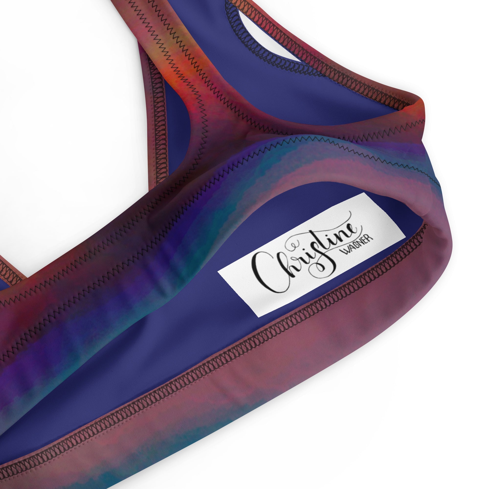 Sporty Bikini - Top | Aurora Twilight – Recycelt | Christine Wagner - Bikini - Christine Wagner Studio
