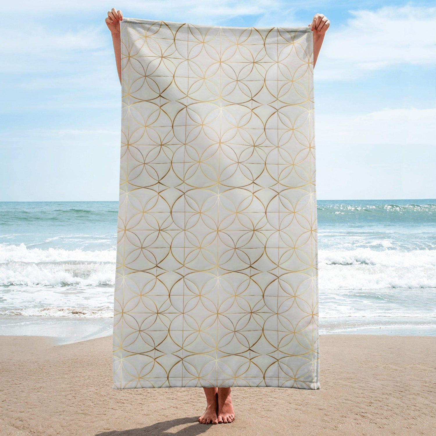 Strandhandtuch | Golden Matrix | Christine Wagner - Strandhandtuch - Christine Wagner Studio