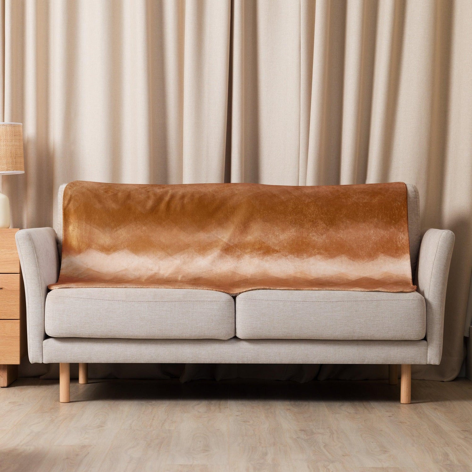 Sherpa Decke mit Kuschelfell | Chai Latte | Christine Wagner - Christine Wagner