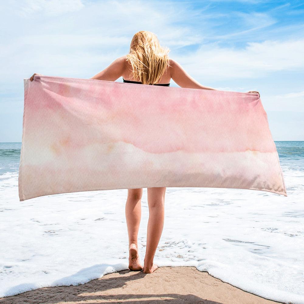 Strandhandtuch  | Pink Ombré - Christine Wagner - Christine Wagner
